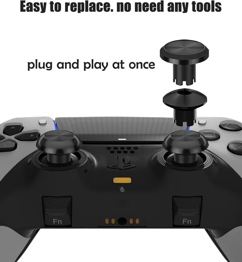 Ceozon Replacement Metal Thumbsticks for Ps5 Edge Controller 6 in 1 Swap Analog Joystick Thumb Grips Accessories Black - Image 3